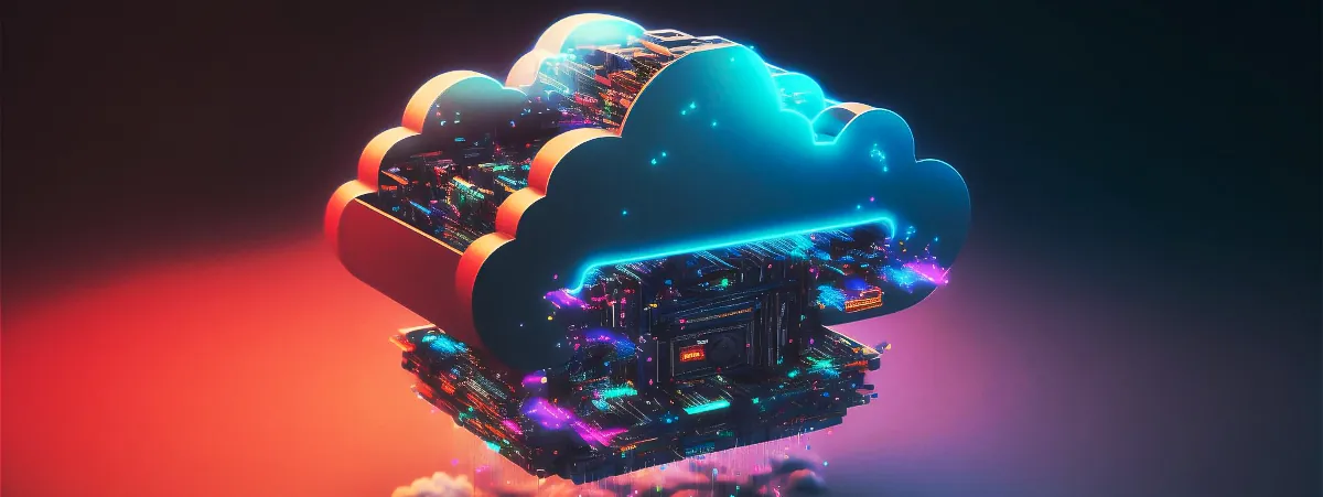 Image of a cloud with various technologies